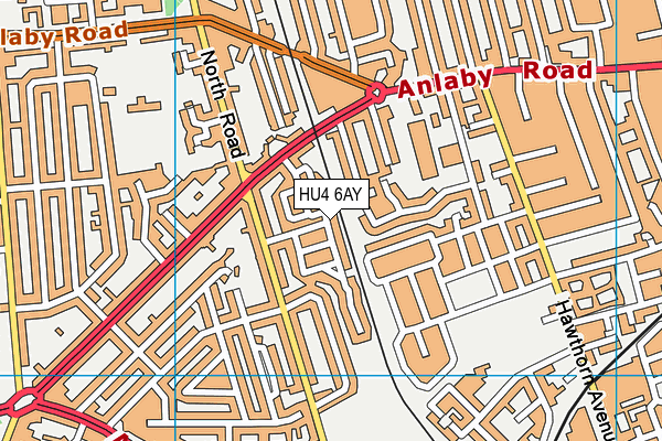 HU4 6AY map - OS VectorMap District (Ordnance Survey)