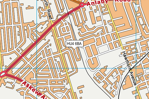 HU4 6BA map - OS VectorMap District (Ordnance Survey)