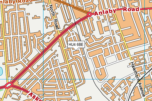 HU4 6BE map - OS VectorMap District (Ordnance Survey)