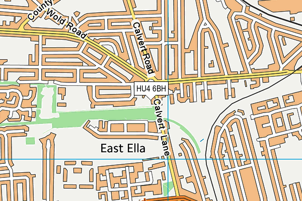 HU4 6BH map - OS VectorMap District (Ordnance Survey)