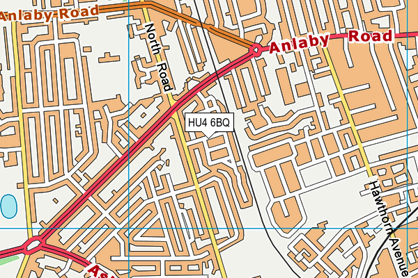 HU4 6BQ map - OS VectorMap District (Ordnance Survey)