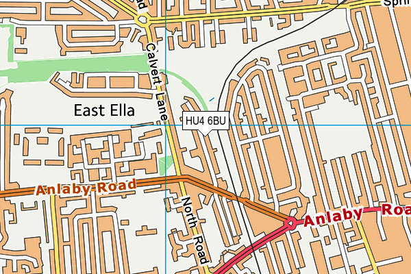 HU4 6BU map - OS VectorMap District (Ordnance Survey)