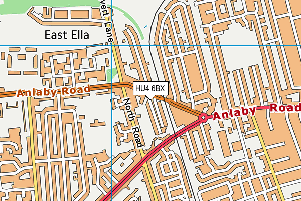 HU4 6BX map - OS VectorMap District (Ordnance Survey)