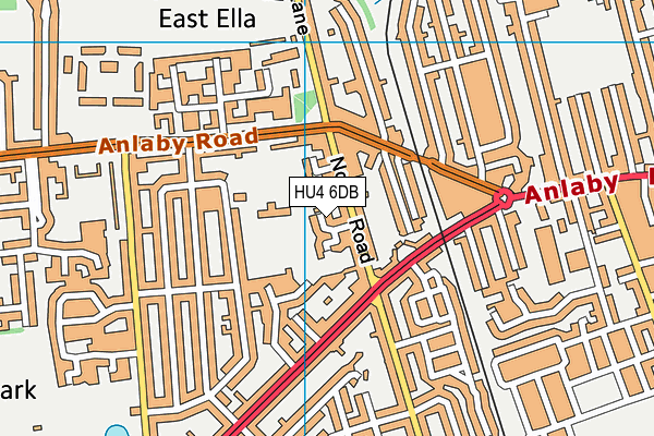 HU4 6DB map - OS VectorMap District (Ordnance Survey)