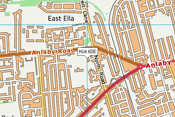 HU4 6DE map - OS VectorMap District (Ordnance Survey)