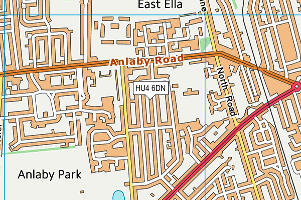 HU4 6DN map - OS VectorMap District (Ordnance Survey)