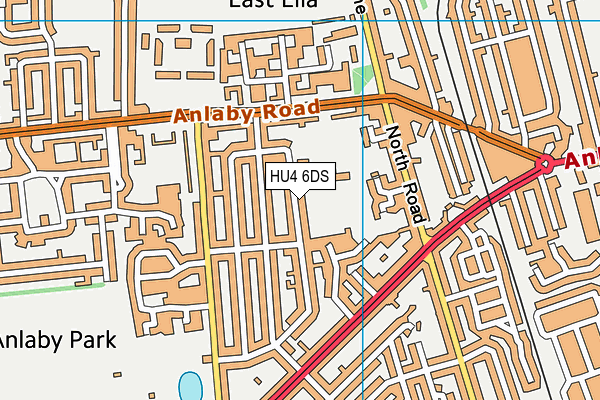 HU4 6DS map - OS VectorMap District (Ordnance Survey)