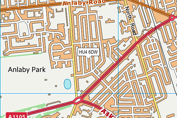 HU4 6DW map - OS VectorMap District (Ordnance Survey)