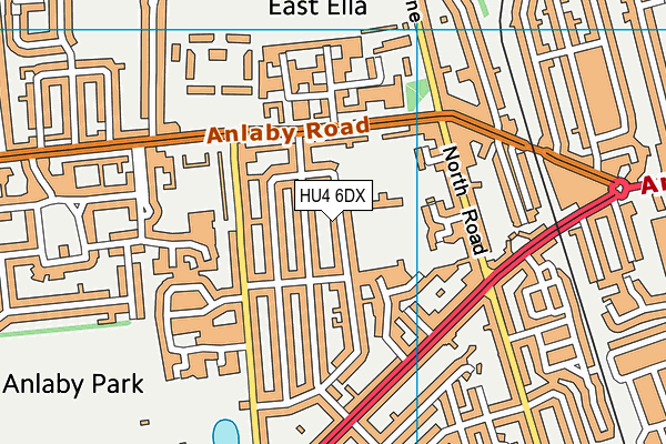 HU4 6DX map - OS VectorMap District (Ordnance Survey)