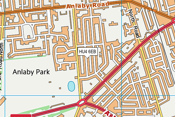 HU4 6EB map - OS VectorMap District (Ordnance Survey)