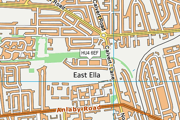 HU4 6EF map - OS VectorMap District (Ordnance Survey)