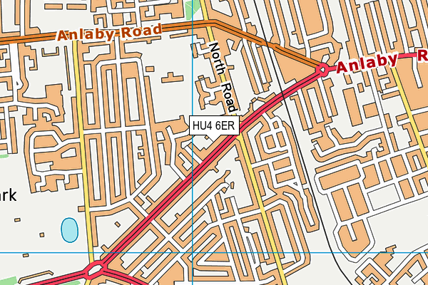 HU4 6ER map - OS VectorMap District (Ordnance Survey)