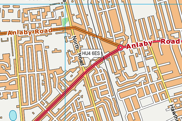 HU4 6ES map - OS VectorMap District (Ordnance Survey)