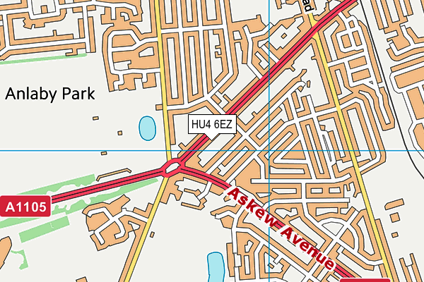 HU4 6EZ map - OS VectorMap District (Ordnance Survey)