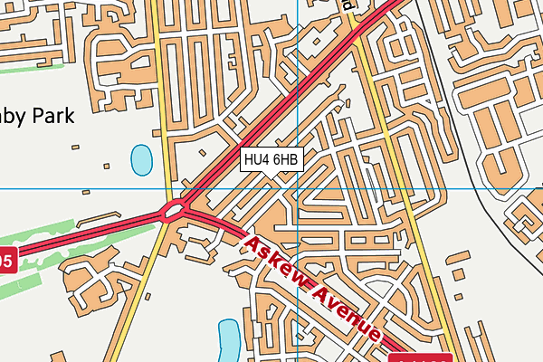 HU4 6HB map - OS VectorMap District (Ordnance Survey)