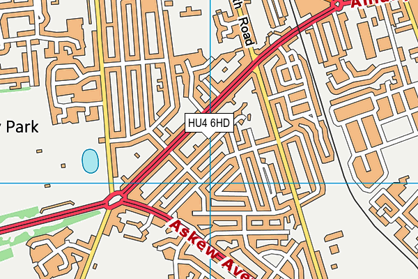 HU4 6HD map - OS VectorMap District (Ordnance Survey)