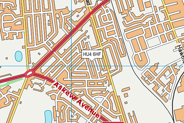 HU4 6HF map - OS VectorMap District (Ordnance Survey)