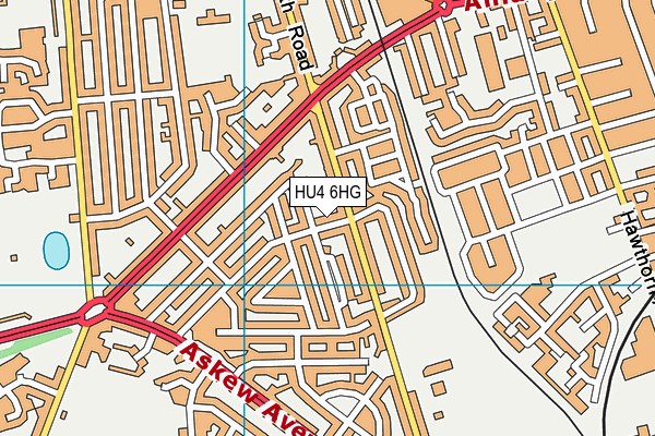 HU4 6HG map - OS VectorMap District (Ordnance Survey)