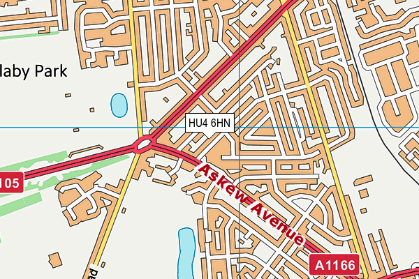 HU4 6HN map - OS VectorMap District (Ordnance Survey)