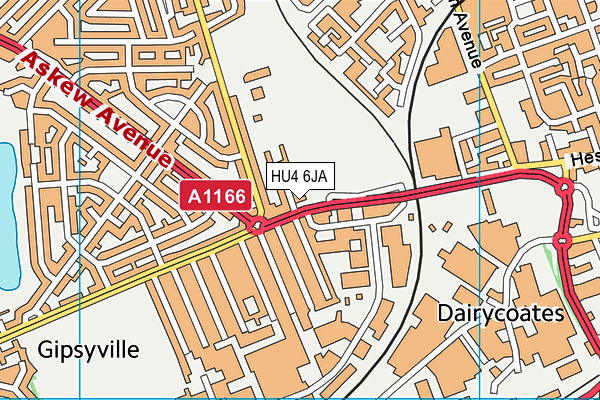 HU4 6JA map - OS VectorMap District (Ordnance Survey)