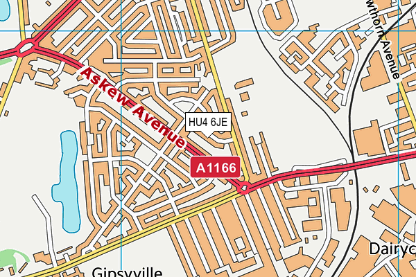 HU4 6JE map - OS VectorMap District (Ordnance Survey)