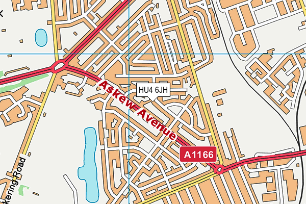 HU4 6JH map - OS VectorMap District (Ordnance Survey)