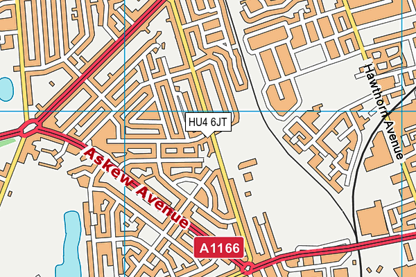 HU4 6JT map - OS VectorMap District (Ordnance Survey)