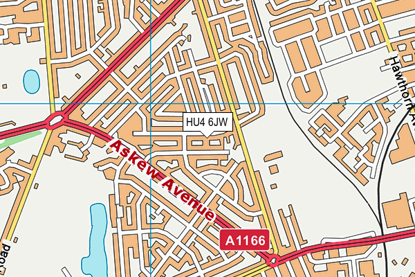 HU4 6JW map - OS VectorMap District (Ordnance Survey)