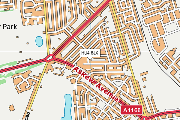 HU4 6JX map - OS VectorMap District (Ordnance Survey)