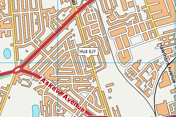 HU4 6JY map - OS VectorMap District (Ordnance Survey)
