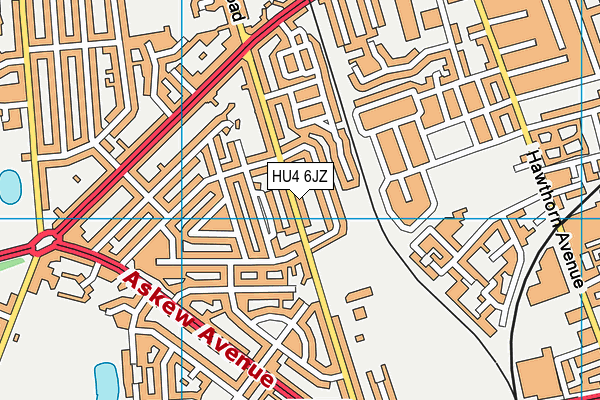 HU4 6JZ map - OS VectorMap District (Ordnance Survey)