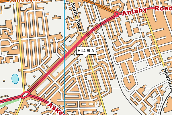 HU4 6LA map - OS VectorMap District (Ordnance Survey)