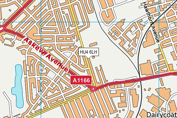 HU4 6LH map - OS VectorMap District (Ordnance Survey)