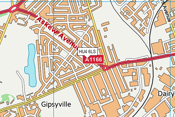 HU4 6LS map - OS VectorMap District (Ordnance Survey)