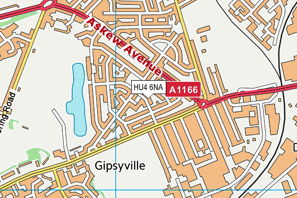 HU4 6NA map - OS VectorMap District (Ordnance Survey)