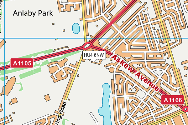 HU4 6NW map - OS VectorMap District (Ordnance Survey)