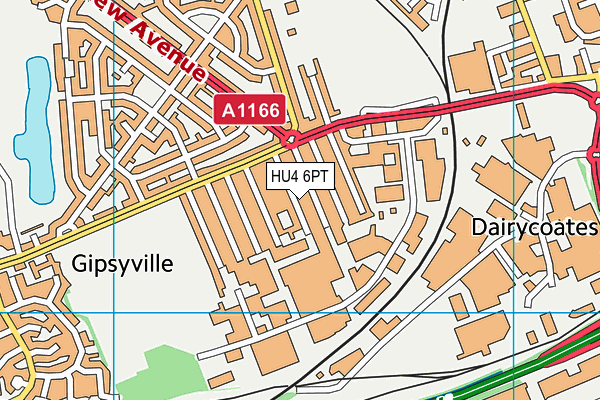 HU4 6PT map - OS VectorMap District (Ordnance Survey)