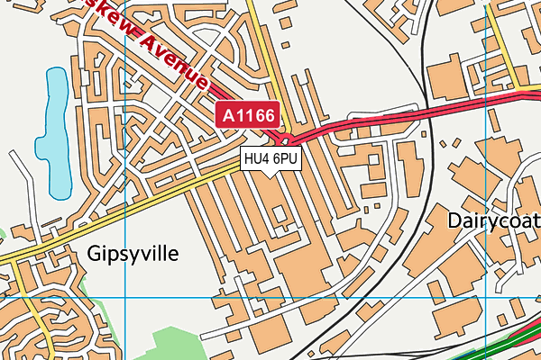 HU4 6PU map - OS VectorMap District (Ordnance Survey)