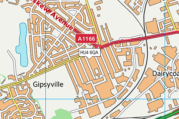 HU4 6QA map - OS VectorMap District (Ordnance Survey)