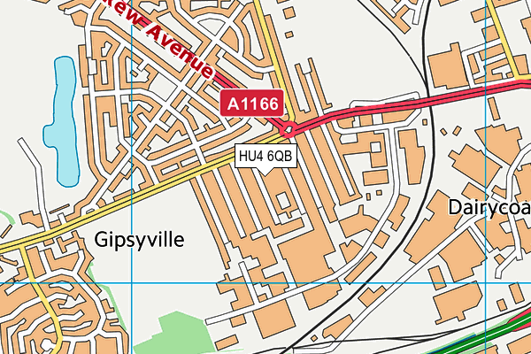 HU4 6QB map - OS VectorMap District (Ordnance Survey)