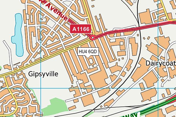 HU4 6QD map - OS VectorMap District (Ordnance Survey)