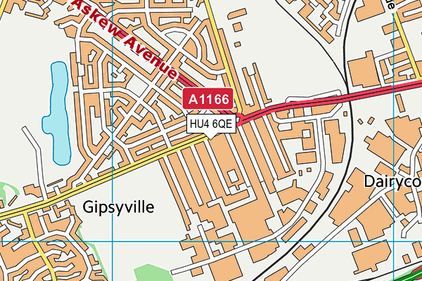 HU4 6QE map - OS VectorMap District (Ordnance Survey)