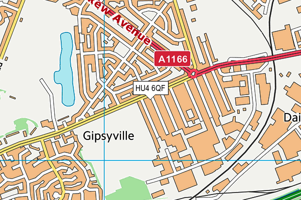 HU4 6QF map - OS VectorMap District (Ordnance Survey)