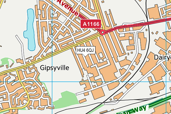 HU4 6QJ map - OS VectorMap District (Ordnance Survey)