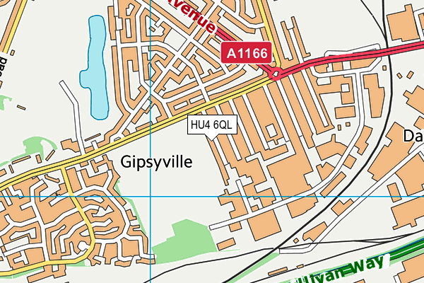 HU4 6QL map - OS VectorMap District (Ordnance Survey)