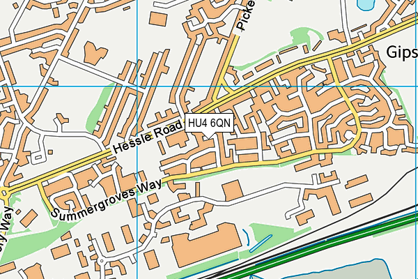 HU4 6QN map - OS VectorMap District (Ordnance Survey)