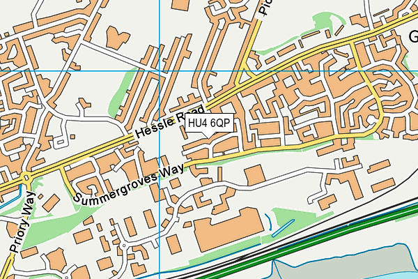 HU4 6QP map - OS VectorMap District (Ordnance Survey)