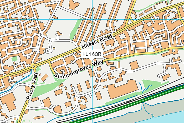 HU4 6QR map - OS VectorMap District (Ordnance Survey)