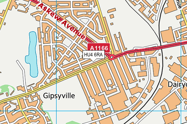 HU4 6RA map - OS VectorMap District (Ordnance Survey)