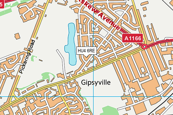 HU4 6RE map - OS VectorMap District (Ordnance Survey)